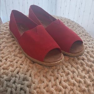 Toms open toe slip-on shoes - Red